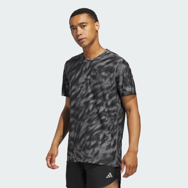 Grey Own The Run Allover Print Tee