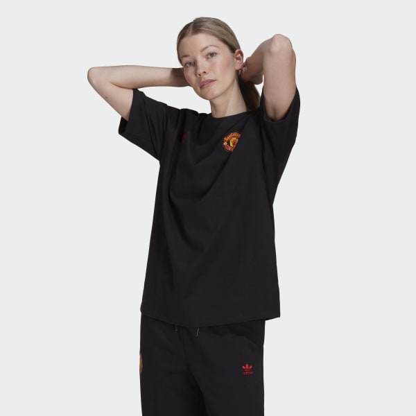 Sort Manchester United Essentials Trefoil T-Shirt BV910