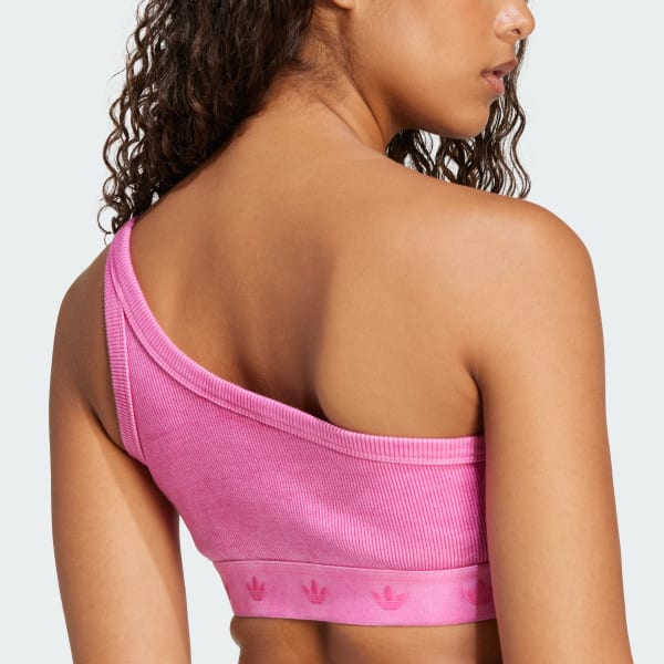 adidas Ribbed One-Shoulder Top - Pink | Free Shipping with