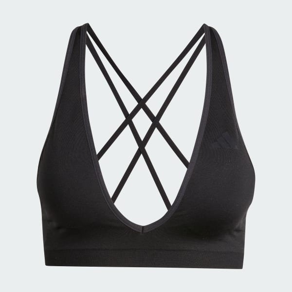 Svart Workout Essentials Knit Light Support BH