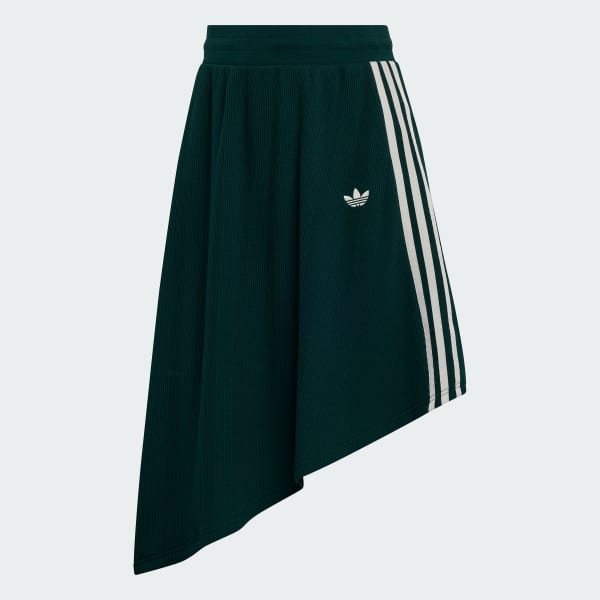 Verde FALDA ASIMÉTRICA ADIDAS ORIGINALS DE TEJIDO WAFFLE