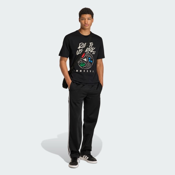 Black FIFA WC ROAD TO NY NJ GRAPHIC T-SHIRT