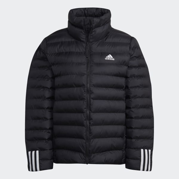 Adidas 3 stripe jacket black best sale