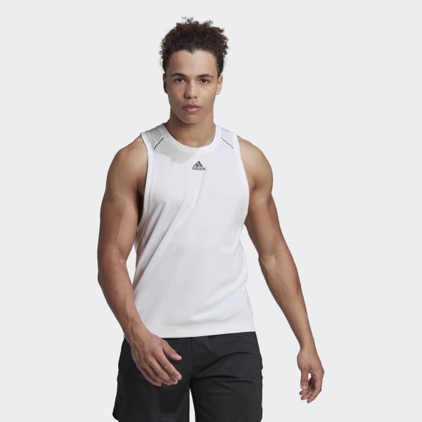 White HIIT Spin Training Tank Top WU842