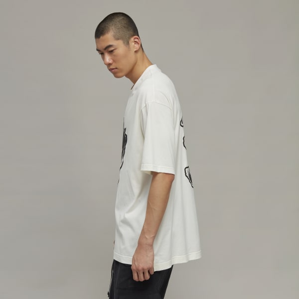 Weiss Y-3 Graphic Logo T-Shirt