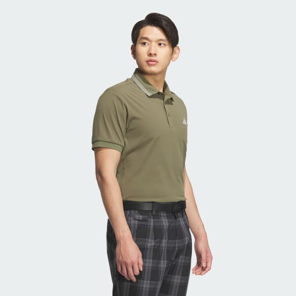 グリーン 【ゴルフ】ワンポイントロゴ UVケア付キ半袖ポロ