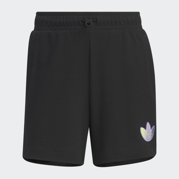 Adidas black shorts with yellow stripes hotsell