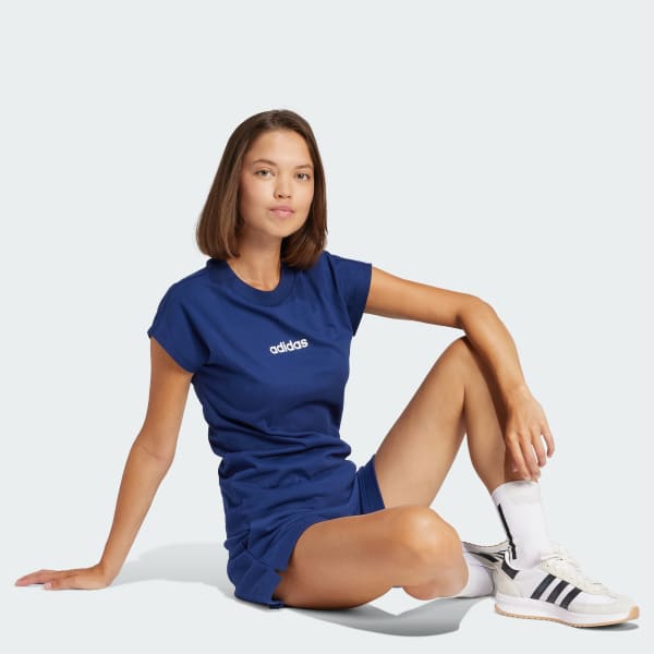 Bleu T-shirt coton Essentials Linear