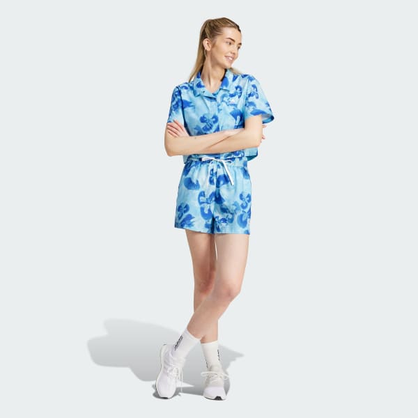 Blanco Shorts Tejidos Estampado Floral