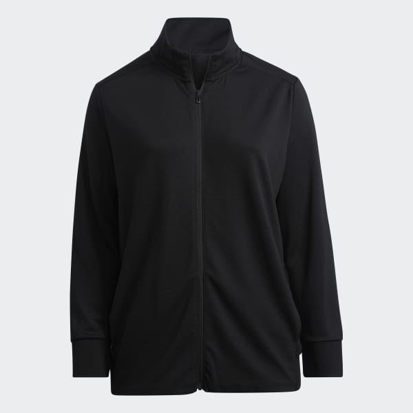 Black Textured Full-Zip Jacket (Plus Size)