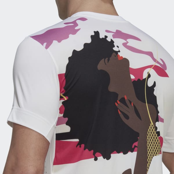 Hvit Tennis New York Graphic T-skjorte VS414