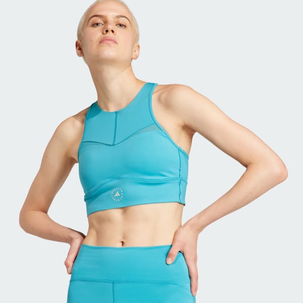 Turquoise adidas by Stella McCartney TruePurpose Training Crop Top