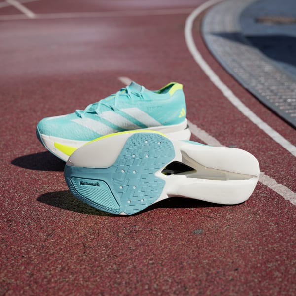 [アディダス] アディゼロプライム X3 ストラング [ADIZERO PRIME X3 STRUNG] ブルー/ゼロメタリック/ルシッドレモン JR2598 adidas Adizero Prime X3 Strung Shoes - Turquoise | Free Shipping