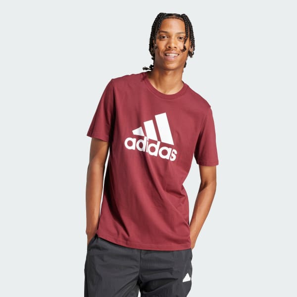 Burgundy Essentials Single Jersey Big Logo Tee