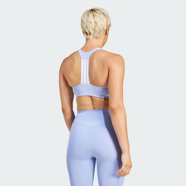 Blue Powerimpact Training Medium-Support 3-Stripes Bra