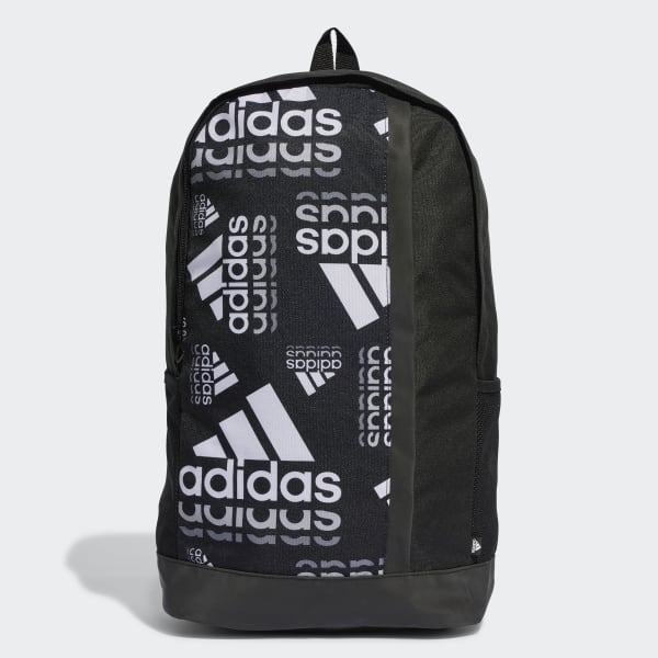 Svart Linear Graphic Backpack