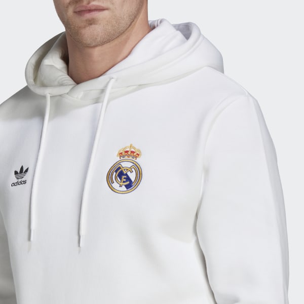 biela Mikina s kapucňou Real Madrid Essentials Trefoil BUN72