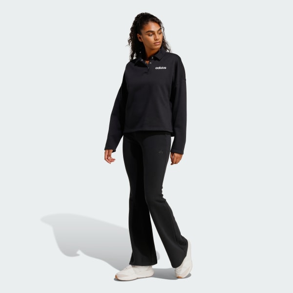 Μαύρο Παντελόνι Seasonal Essentials French Terry Flared