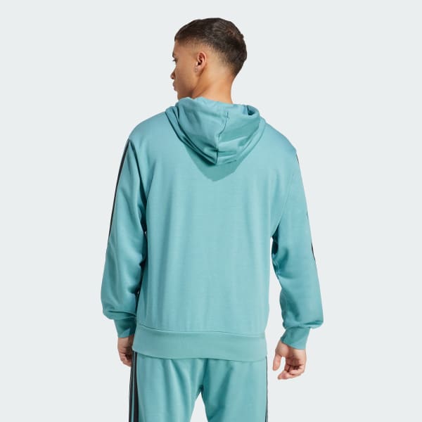 Τιρκουάζ Essentials 3-Stripes French Terry Full-Zip Hoodie