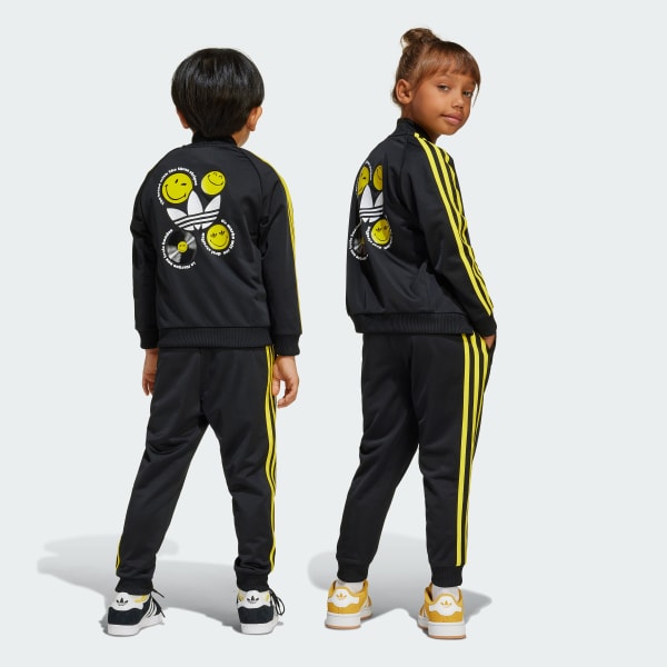 Hitam Track Suit Anak adidas Originals x Smiley World SST