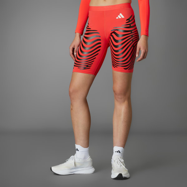 Vermelho Shorts Legging Corrida Adizero Control