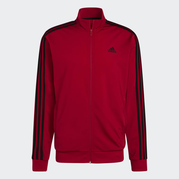 rood Primegreen Essentials Warm-Up 3-Stripes Trainingsjack
