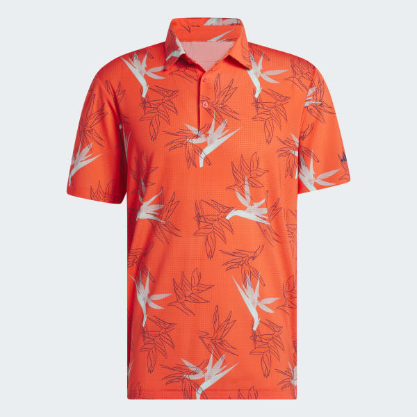 Orange Oasis Mesh Polo Shirt