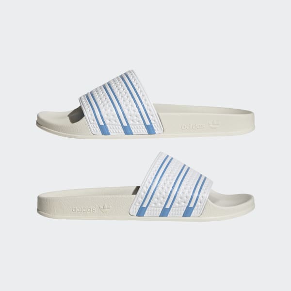 Adilette White and Adi Blue Slides, Originals