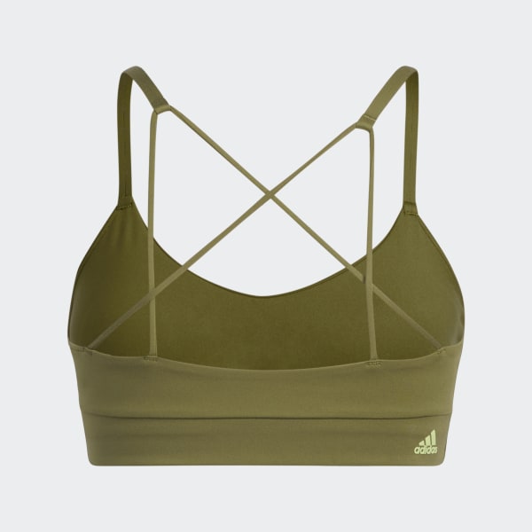 Green adidas Aeroreact Training Light-Support Logo Bra ZB352