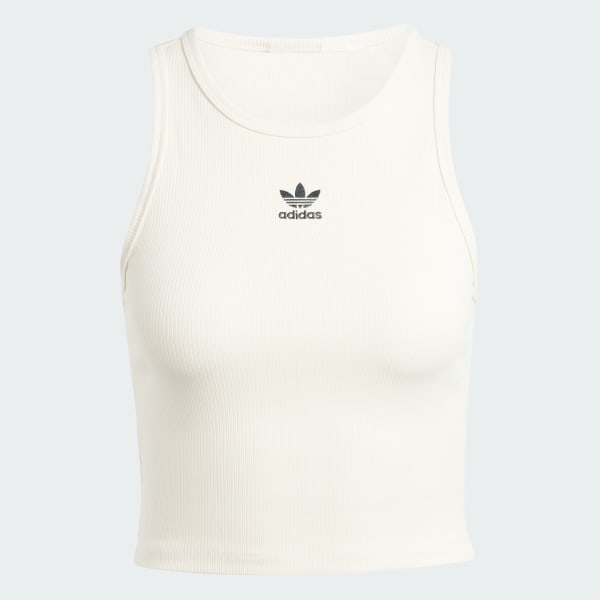 White Essentials Ribbed Tank Top