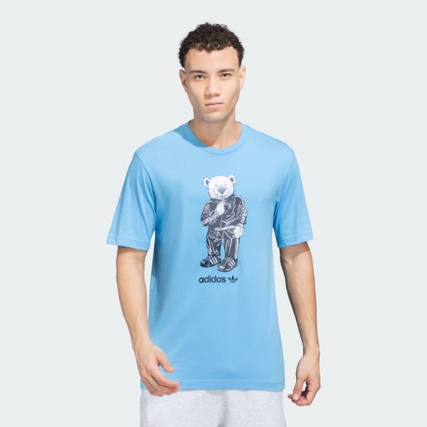 Blue adidas Originals Trefoil Bear Tee
