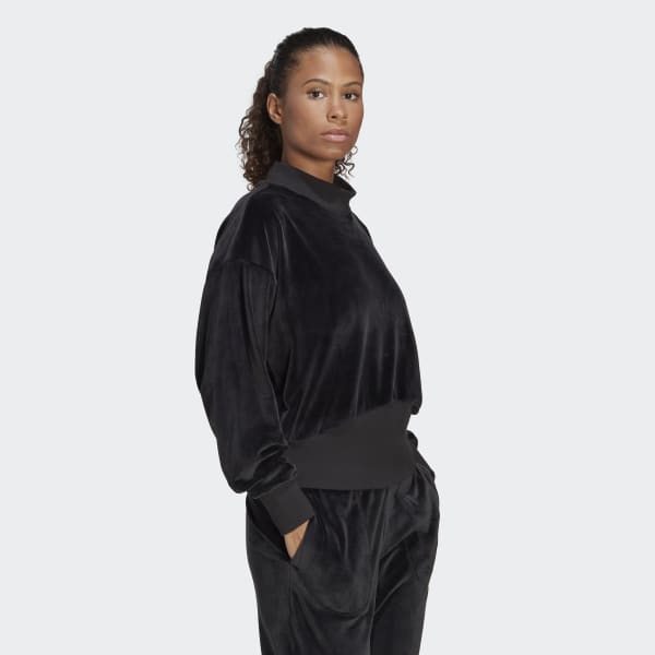 adidas Holidayz Cozy Velour Sweatshirt - Black | Women's Lifestyle ...