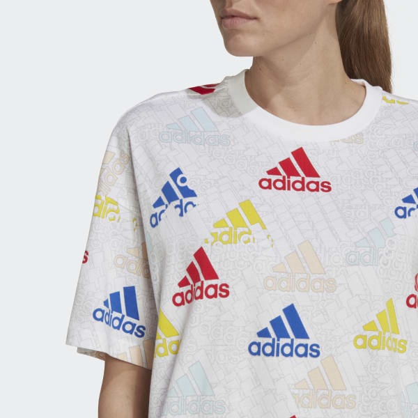 Vit Essentials Multi-Colored Logo Boyfriend Tee E4769