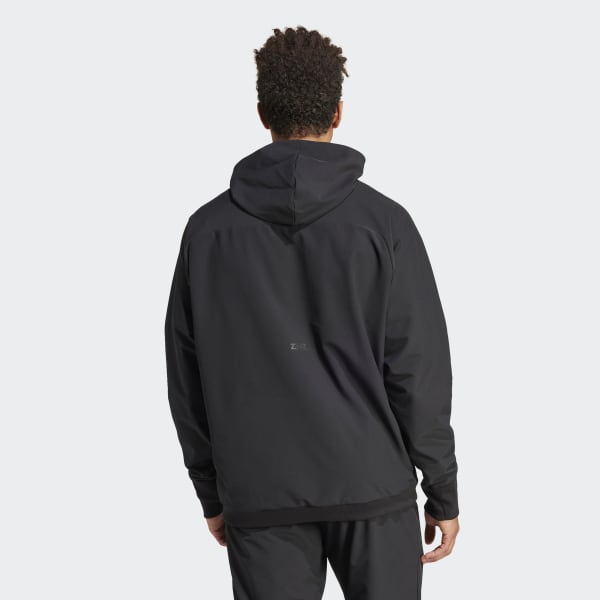 adidas フード付きレザー風ジャケット adidas フード付きレザー風ジャケット