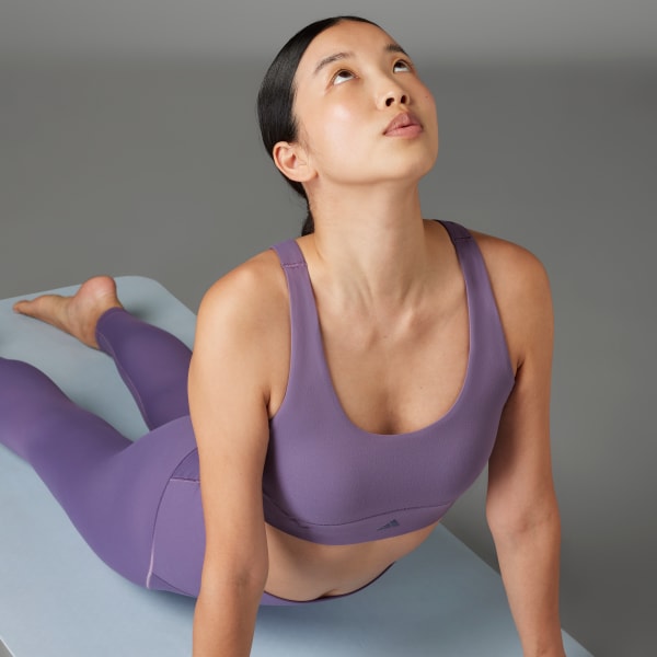 Morado Top Deportivo CoreFlow Luxe Studio Soporte Medio