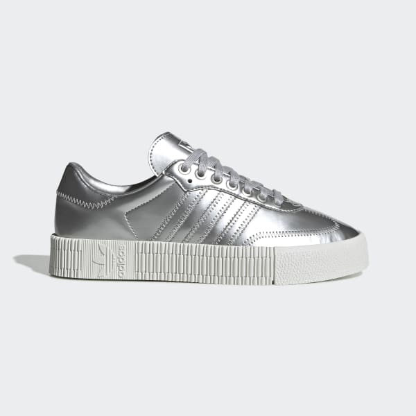 adidas sambarose white and silver