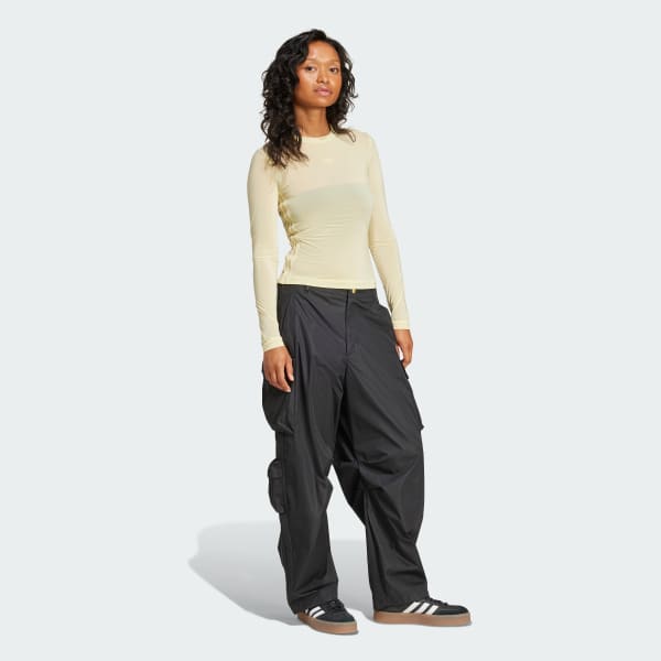 Yellow Adicolor Sheer 3-Stripes Long Sleeve Tee