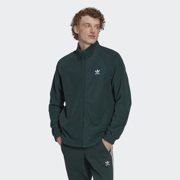 adidas Adicolor Classics Trefoil Teddy Fleece Jacket - Green | adidas ...