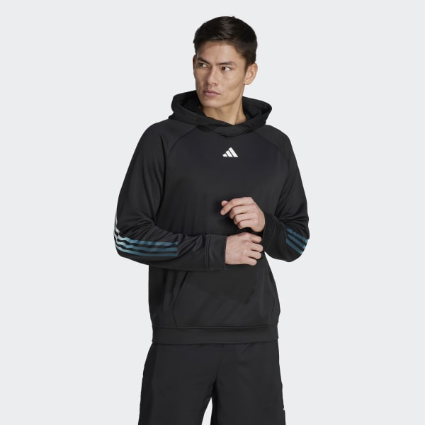 adidas Train Icons 3-Stripes Training Hoodie - Black | adidas Canada