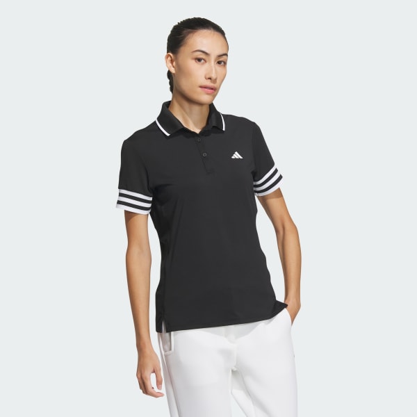 Black AEROREADY 3-Stripes Short Sleeve Polo Shirt