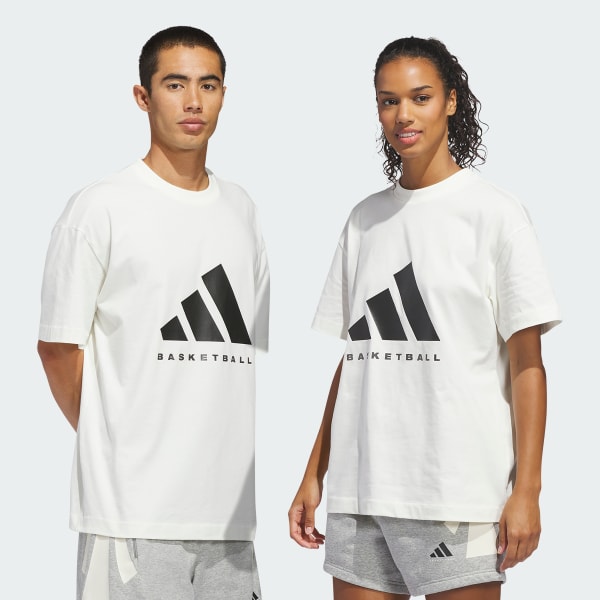 Vit adidas Basketball T-shirt (Gender Neutral)