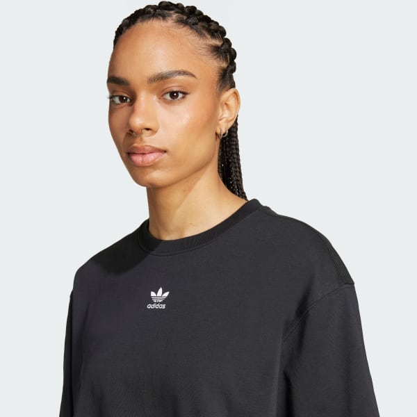 adidas Essentials Crop Tee - Black | Free Shipping with
