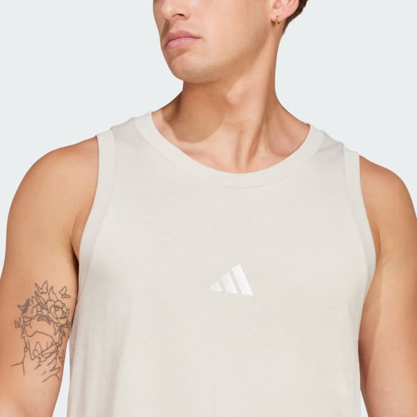 adidas Essentials Small Logo Tank Top Grey adidas Singapore