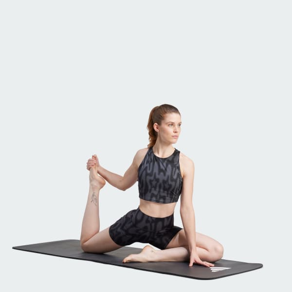 Black Yoga Studio Printed Tank Top