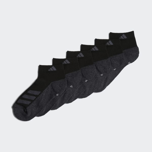 Black Cushioned Angle Stripe Low-Cut Socks 6 Pairs HIT44A