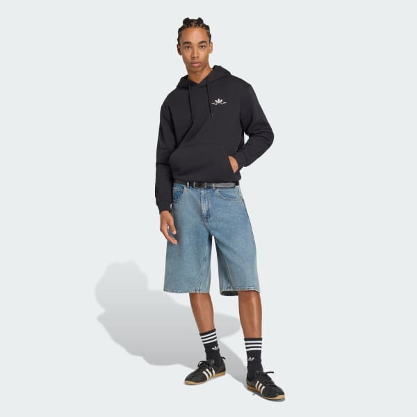 Black Japanese Forg Graphic Loose Hoodie