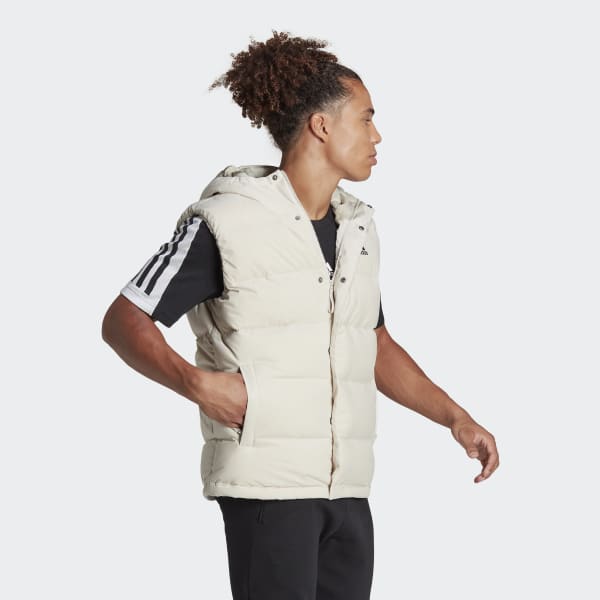 Bezowy Helionic Hooded Down Vest DP912