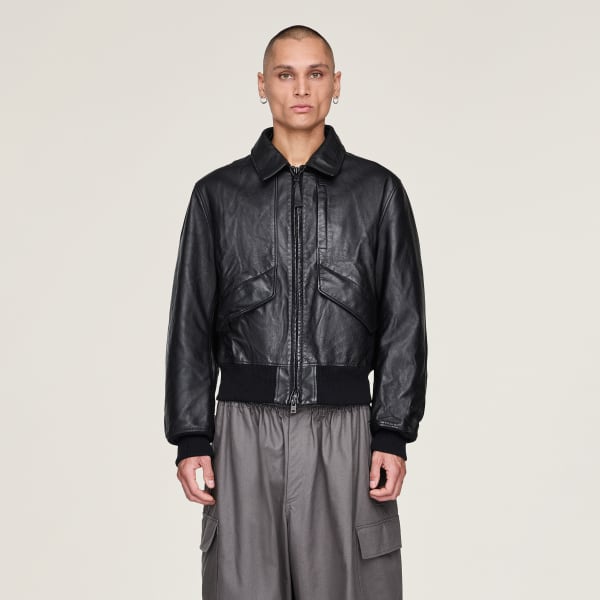 Y-3 羊革　BOMBER JACKET Ｍサイズ Y-3 Yohji Yamamoto LEATHER BOMBER JACKET (BLACK)の商品ページ