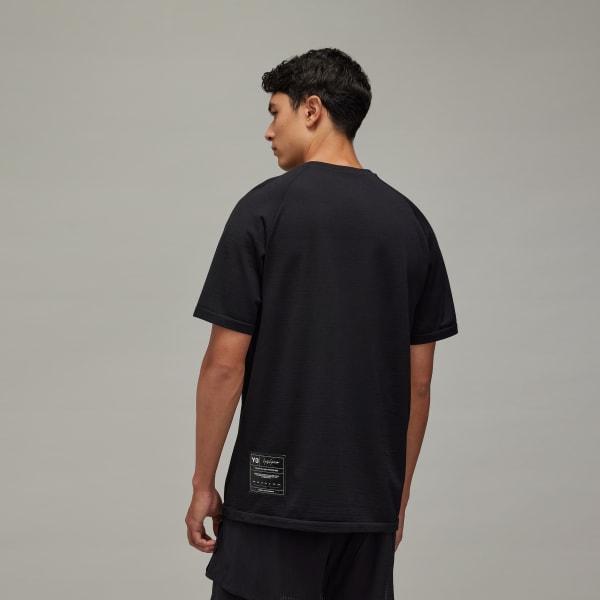 Black Y-3 Running Short Sleeve Tee