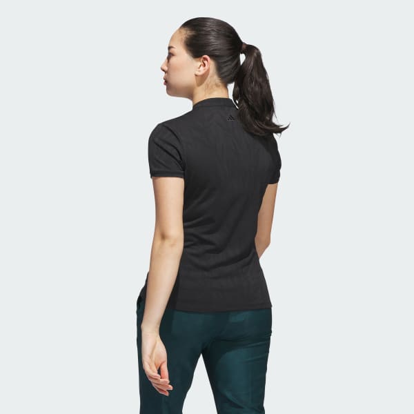 Hitam Polo shirt lengan pendek Go-to Jacquard